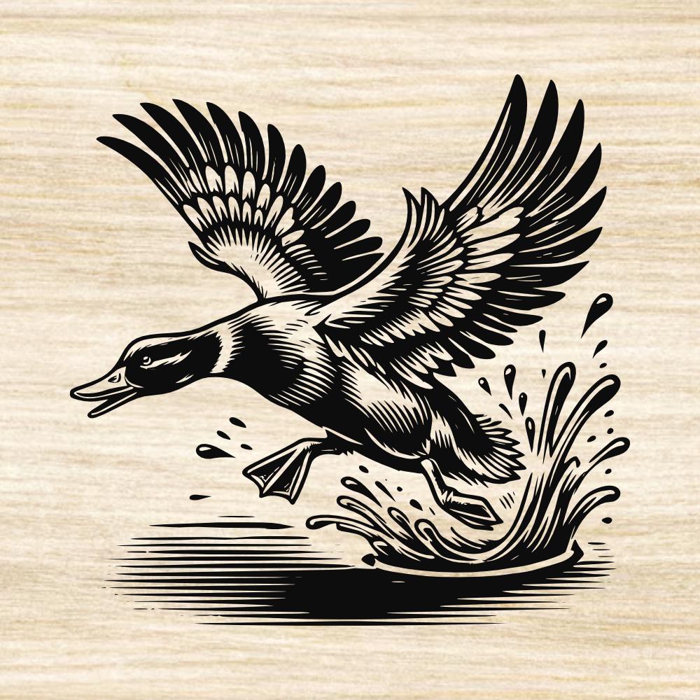 Mallard Duck Laser Engrave Files Svg Png Dxf Eps Pdf Vector Graphic ...
