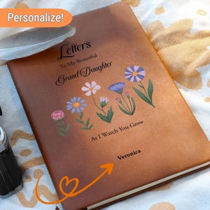 Diario de cuero personalizado: Cartas a mi nieta