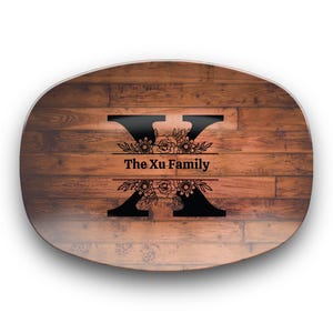 Personalized Family Serving Platter, Custom Monogram Kitchenware, Unbreakable Polymer Dish, Microwave Dishwasher Safe, Elegant Housewarming