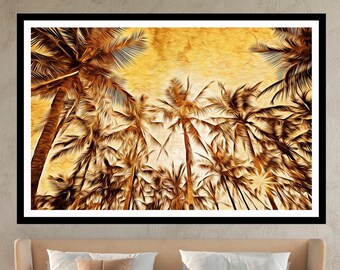 Palm Tree Print: Abstract Beach House Art, Tropical Decor