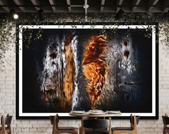 Hells Gate Abstract Art Print: Large Colorful Canvas, Modern Wall Decor
