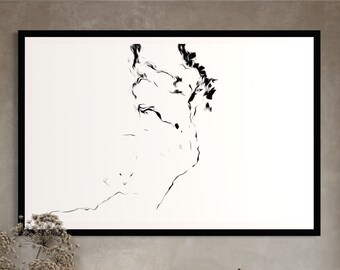 Minimalist Black and White Wall Art: Abstract Metal Print