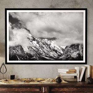 Teton Mountains Black and White Fine Art Landscape Photograph