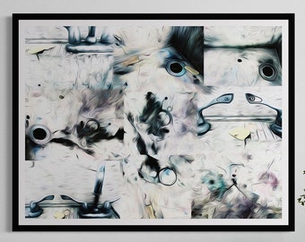 Abstract Sink Collage Art: Large Colorful Canvas Giclée Print