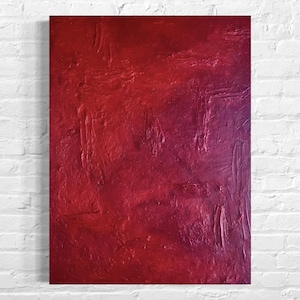 Red painting art wall decor mixed media  abstract acrylic large modern art eclectic wall art, contemporary red magenta fine art gallery art