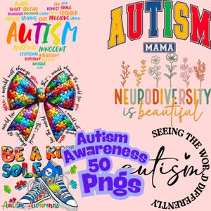 Autism Support Bundle, Autism Sublimation Bundle, Autism Shirt Design, Autism Bundle, Autism Awareness Png, Autism Png, Autism, Digital File