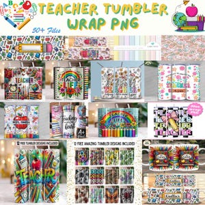 Teacher Tumbler Wrap Png, Teacher Png Tumbler Wrap, Teacher Png Bundle, Teacher Sublimation Bundle, Teacher Appreciation Bundle, Teacher Png