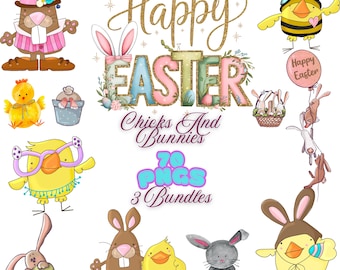 Happy Easter bunny Png, Coquette Easter Designs. bunnies and Chicks Png, Easter sublimation design, Happy Easter Png,Easter Bunny Png,Chicks