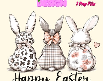 Coquette Easter Designs, Happy Easter Png, Easter sublimation design, Retro Easter Design, Cute Easter Sublimation, Easter Bunny Png, Easter