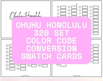Ohuhu 320 Conversion Code Swatch CARDS| New and Old Color Codes, Ohuhu Honolulu Alcohol Markers