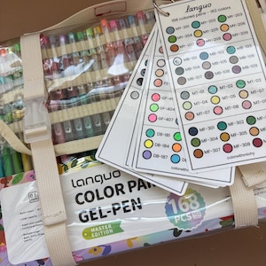 Languo 168 Pc (162 Colors) Color Painting Gel-pen Swatch Cards - Etsy