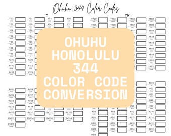 Ohuhu 344 Conversion Code Swatch Sheet | New and Old Color Codes, Ohuhu Honolulu Alcohol Markers