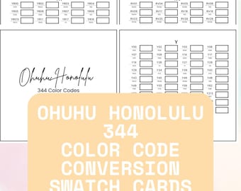 Ohuhu 344 Conversion Code Swatch CARDS| New and Old Color Codes, Ohuhu Honolulu Alcohol Markers