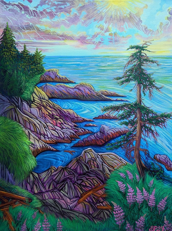 Wild island coves  print on canvas by artist Stephanie Perry
