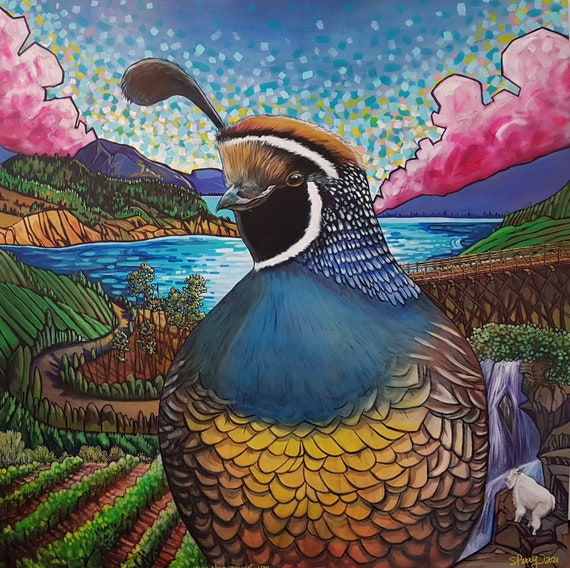 Okanagan Masterpieces Quail Lake Wine Country art print on canvas