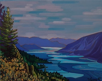Okanagan Lake country Lake View landscape canvas art print