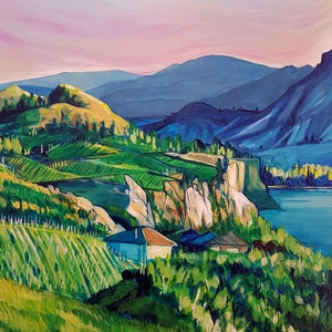 Okanagan Bench Wine Country Naramata Penticton canvas Art Print image 1