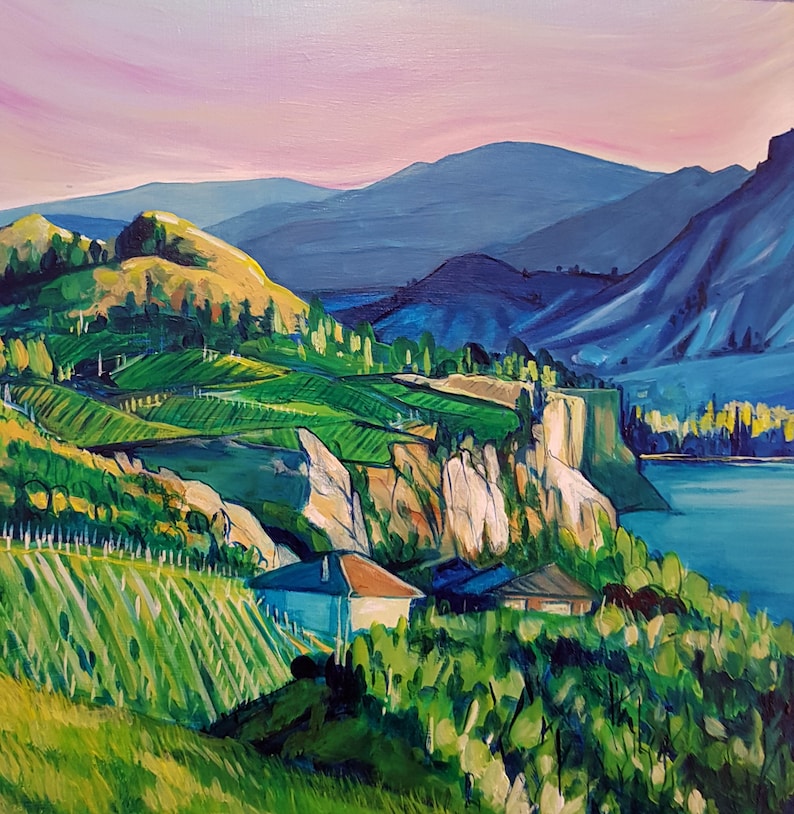 Okanagan Bench Wine Country Naramata Penticton canvas Art Print image 1