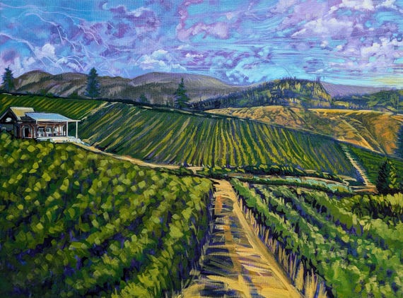 "Sun Setting on Stags Hollow"  2024 art print on canvas
