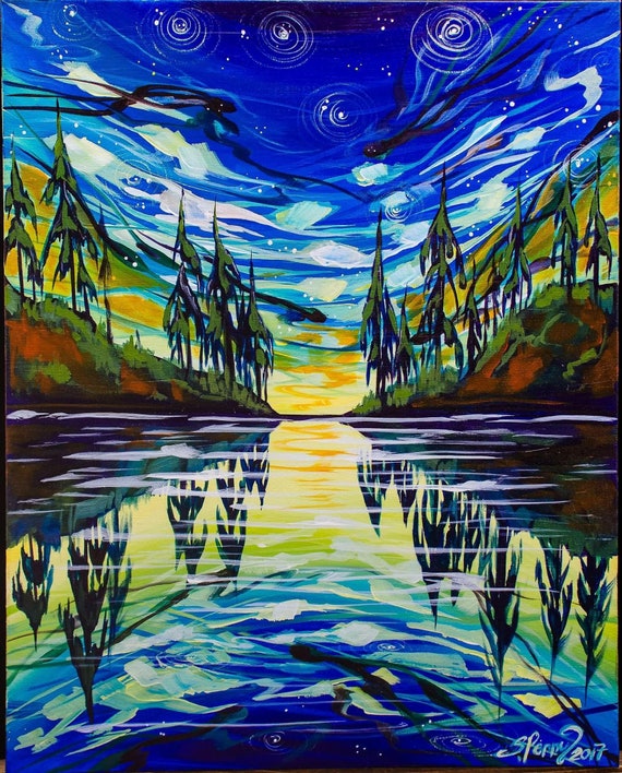 Dance of Lights aurora borealis print on canvas, 2 sizes avail