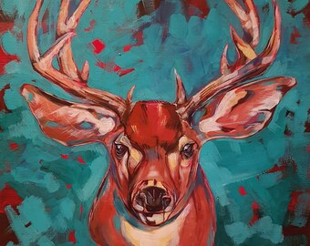 Mule Buck Deer canvas art print