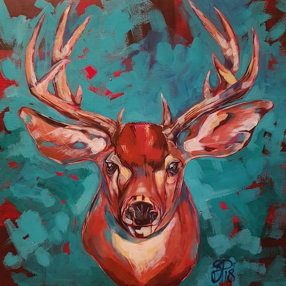 Mule Buck Deer canvas art print