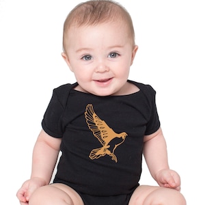 Peregrine Falcon Baby Bodysuit, Cotton Falcon Shirt, Baby Clothes, Raptor Shirt, Birds of Pray, New baby Gift, Short Sleeved  Baby Onepiece