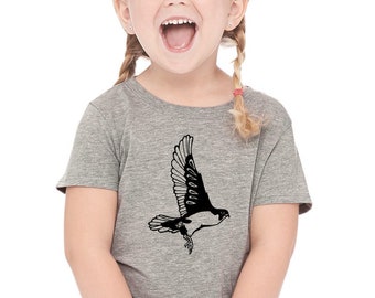 Peregrine Falcon Shirt for Children, Soft Cotton Crewneck Youth Tshirt, Bird Shirt For Kids, Birds of Prey Toddler Birding Graphic Tee Shirt