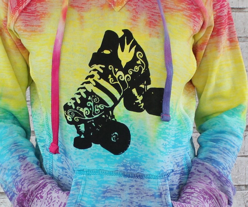 Roller Skate Hoodie Roller Derby Cozy Hooded Sweatshirt Etsy