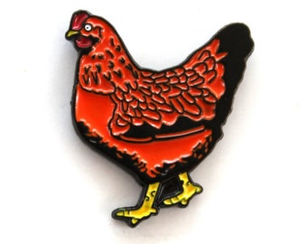 Kleine rote Henne, Rost Henne, Ostern Egger, Hinterhof Hühner, weichen Emaille Pin, das städtische Landwirtschaft, Bauernhof Americanas Huhn robuste Hühner