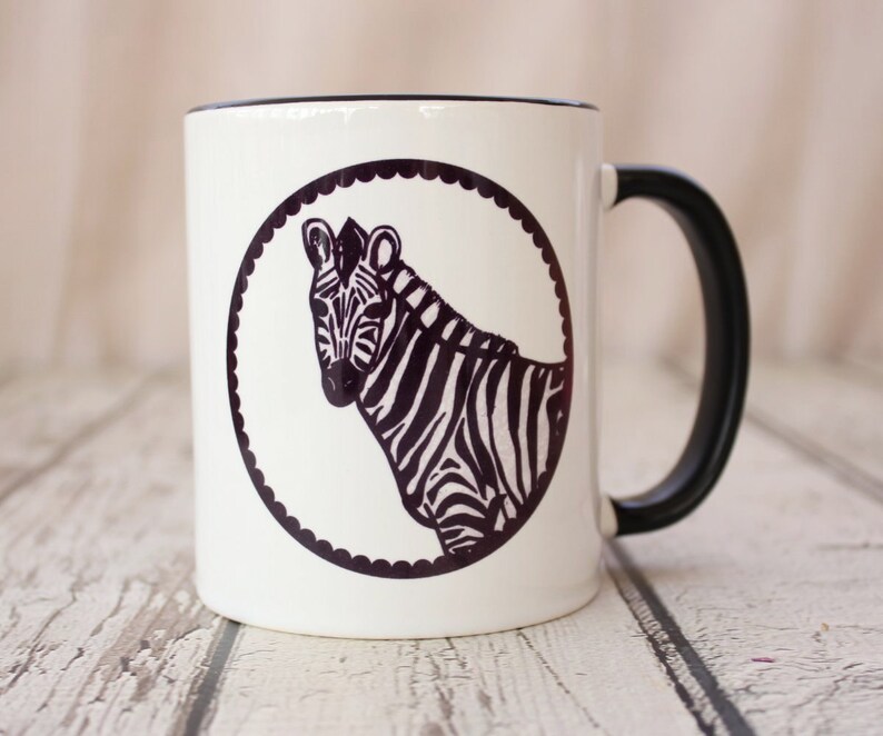 Zebra Coffee Mug Sublimated Ceramic Cup 11 Oz Beverage Etsy