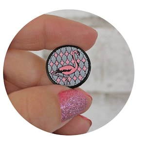 Pink Flamingo Pin, Soft Enamel Lapel Pin, Roller Derby NSO Gift, Lawn Flamingo Jewelry, Small Animal Brooch, Tropical Vacation Summer Beach