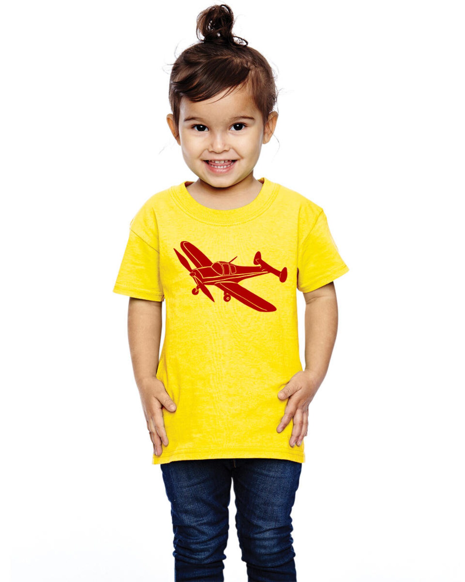 Classic Airplane Shirt for Children Soft Cotton Crewneck Etsy