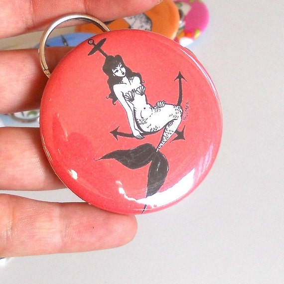 Mermaid Bottle Opener Keychain red or custom colors Great Etsy
