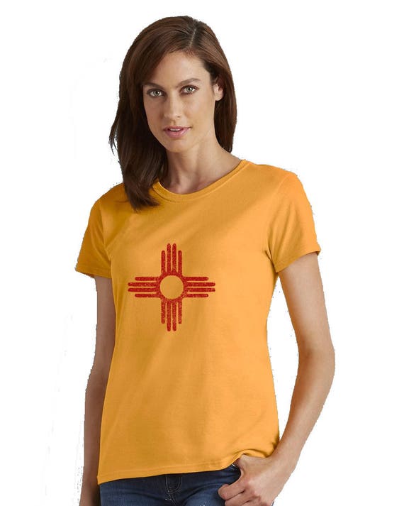 Zia Symbol Yellow Distressed Vintage Southwest T Shirt Zia Symbol Yellow Distressed Vintage Southwest T Shirt