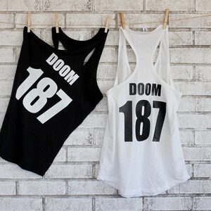 Roller Derby Scrimmage Set, Cotton Tank Top With Custom Name and Number, Sports Jersey, Black and White, Athlete, Roller Skater, Soft Shirt image 6