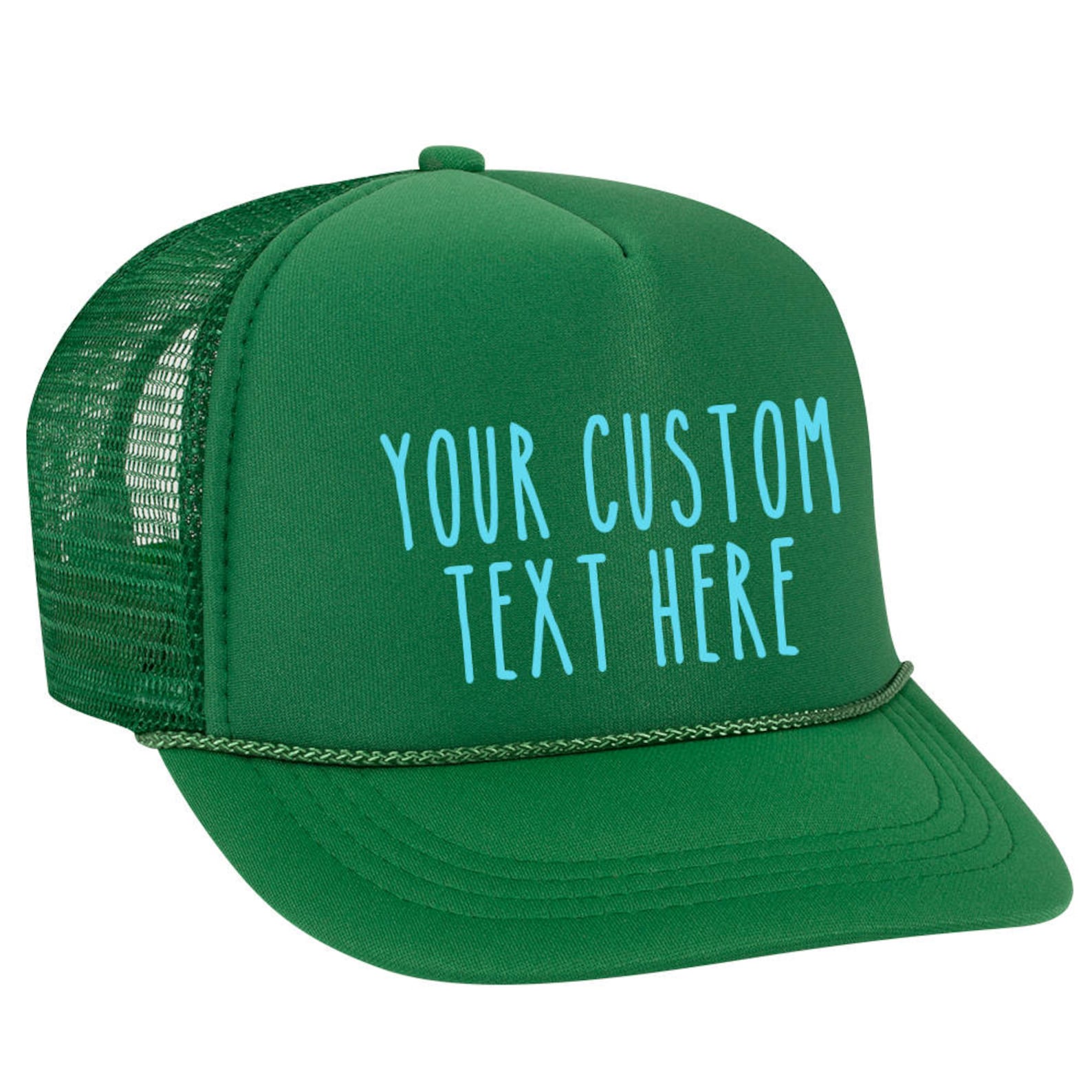 Customizable Hat High Profile Trucker Hat Custom Text Hat Etsy