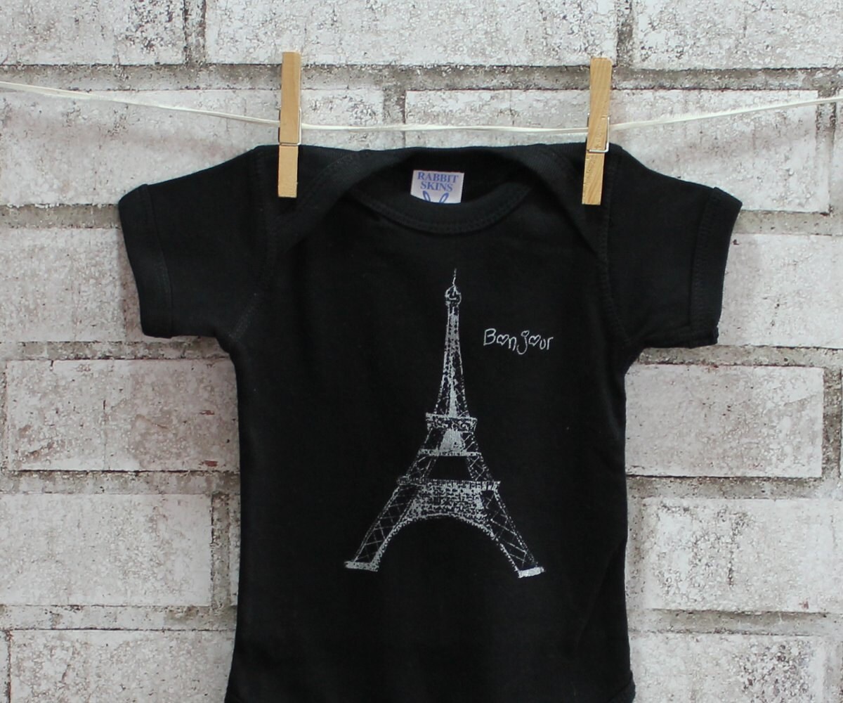 French Baby One Piece Eiffel Tower Infant Creeper Paris