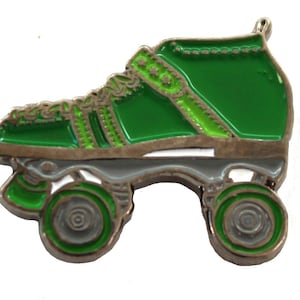 Roller Derby Enamel Pin, Roller Skate Lapel Pin, Soft Enamel Pin, Collectible Pins, Pin Game, Green Roller Skate Quad Speed Skates Metal Pin