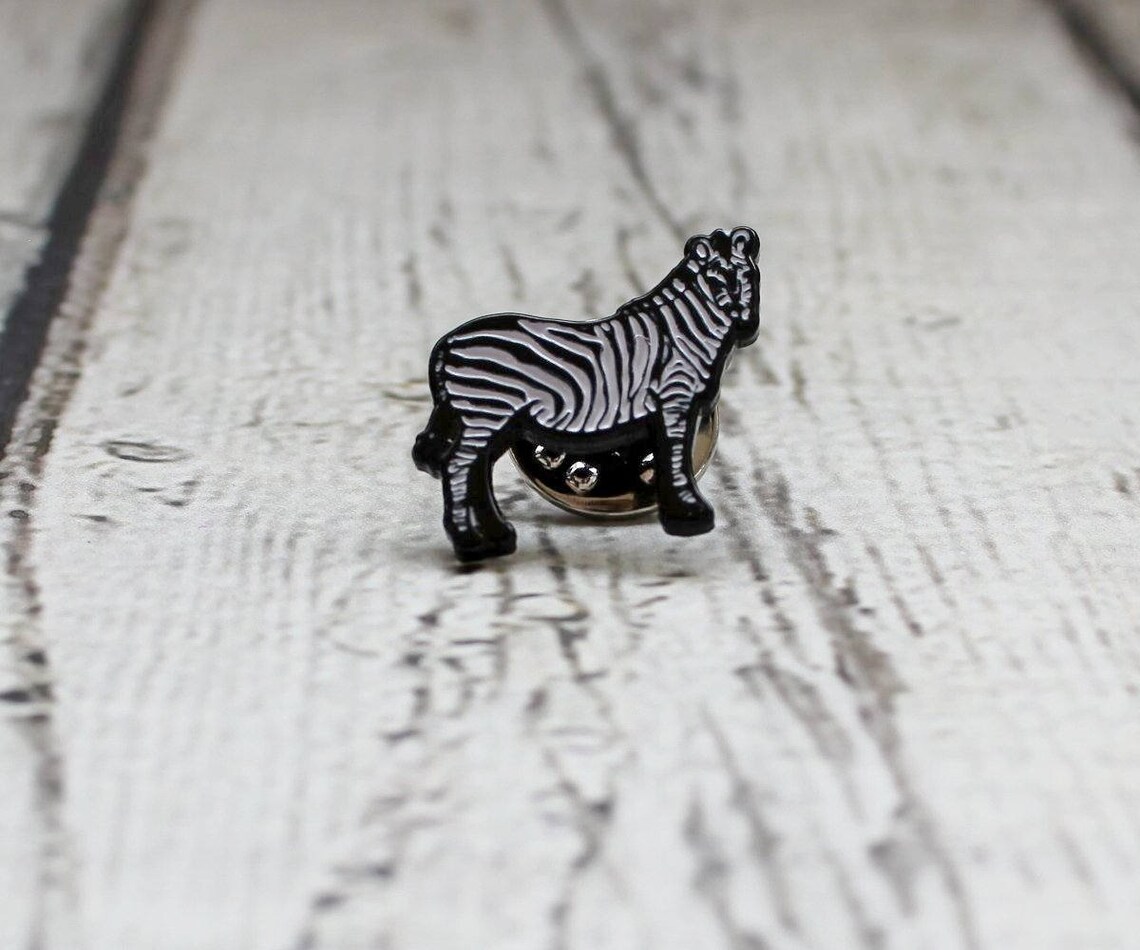 Zebra Enamel Pin, Animal Brooch, Soft Enamel Lapel Pin, Small Gift for ...