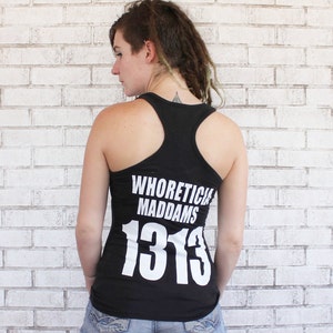 Roller Derby Scrimmage Set, Cotton Tank Top With Custom Name and Number, Sports Jersey, Black and White, Athlete, Roller Skater, Soft Shirt image 4