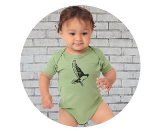 Peregrine Falcon Baby Onepiece, Baby Shirt, Onepiece Bodysuit, Infant Clothing, Avocado Green, Hawk Shirt, Raptor Shirt, Unisex Baby Gift