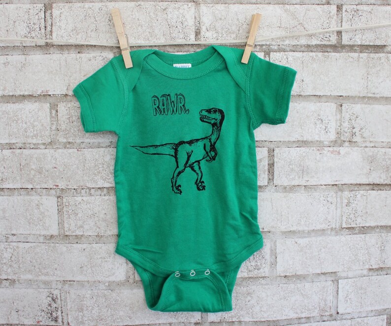Dinosaur Rawr Infant Creeper Velociraptor Onepiece Bodysuit - Etsy