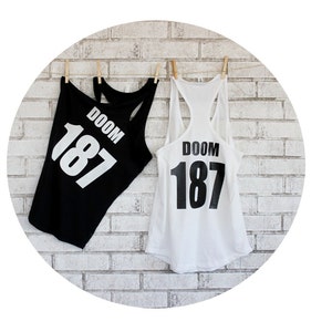 Roller Derby Scrimmage Set, Cotton Tank Top With Custom Name and Number, Sports Jersey, Black and White, Athlete, Roller Skater, Soft Shirt image 1