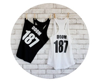 Roller Derby Scrimmage Set, Cotton Tank Top With Custom Name and Number, Sports Jersey, Black and White, Athlete, Roller Skater, Soft Shirt