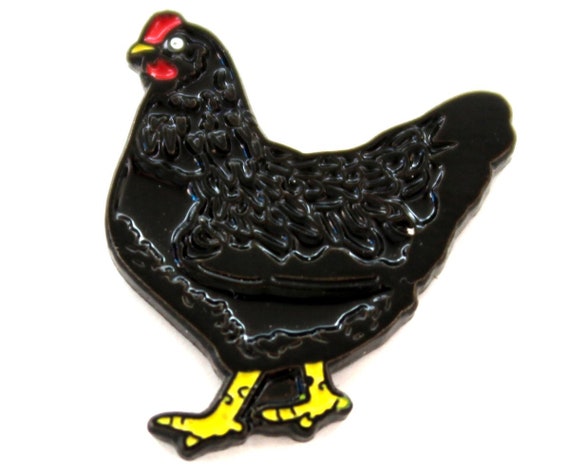 Black Australorp Chicken Pin Backyard Chickens Enamel Pin Urban Farmer Soft Enamel Pins English Black Orpington Black Sex Link Chicken