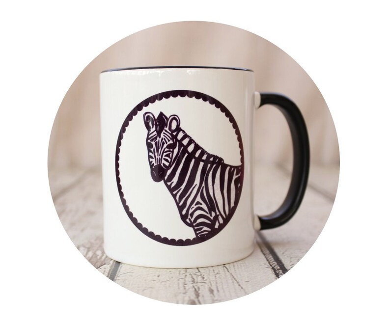 Zebra Coffee Mug Sublimated Ceramic Cup 11 Oz Beverage Etsy