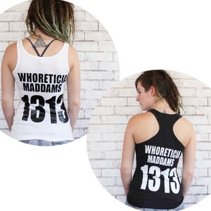 Roller Derby Scrimmage Set, Cotton Tank Top With Custom Name and Number, Sports Jersey, Black and White, Athlete, Roller Skater, Soft Shirt image 5