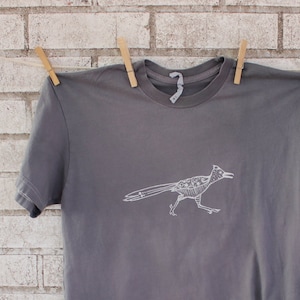 Mens Roadrunner Tshirt, Mens Cotton Crew Neck tee shirt, Gunmetal or custom colors