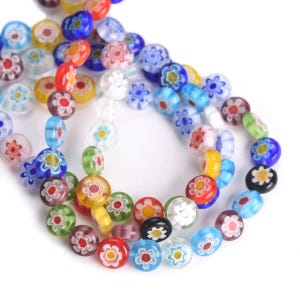 6 mm 8 mm 10 mm flache runde handgemachte Millefiori Glasperlen für Schmuckherstellung DIY Craafs Zubehör Zubehör